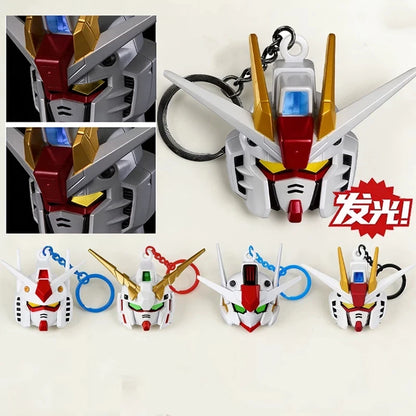 SD Rx-78-2 Luminous Head Keychain Desktop Ornament Backpack Charm Pvc Model Collectible Anime Figure Trendy Toy Gift