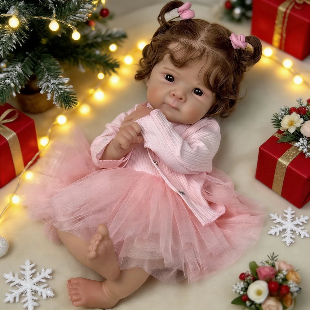 BZDOLL 45 CM Lovely Reborn Baby Doll Lifelike Vinyl Limbs Cloth Body Sweet Doll Kid Fashion Birthday Gift Play House Bedtime Toy
