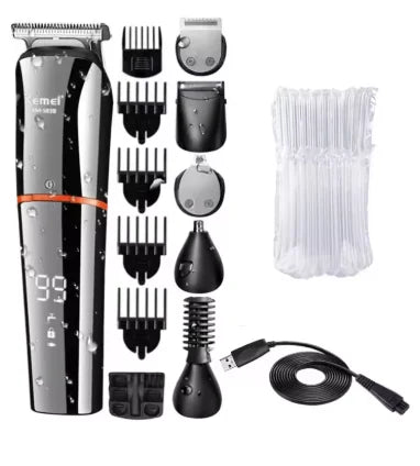 Kemei KM-5898 Wholesale 11 IN 1 Grooming Kit for Hair Salon mens washable and rechargeable hair trimmer