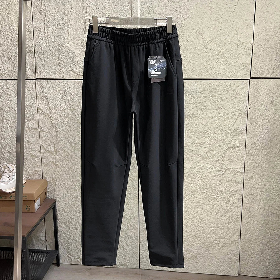 Outdoor Softshell down Pants Thickened Winter Commuting Trousers Men's Youth Fashion Warm Casual Nylon Spandex Fabric