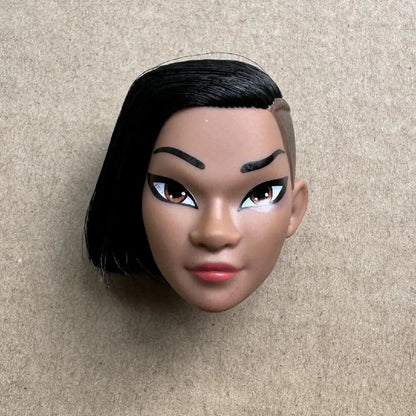 1/6 Vintage Doll Heads Mermaid Racer Super Model Princess For 30cm Solid Male Female Children Playing Birthday Gifts