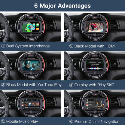 Wireless CarPlay Android Auto for BMW Mini R55 R56 R57 R58 R59 R60 R61 F54 F55 Clubman Countryman Hardtop John Cooper F56 F57