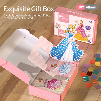Poke Fun Dream Princess Girl Creative Handmade DIY Dressing Sticker Toy for Parent-Child Crafting