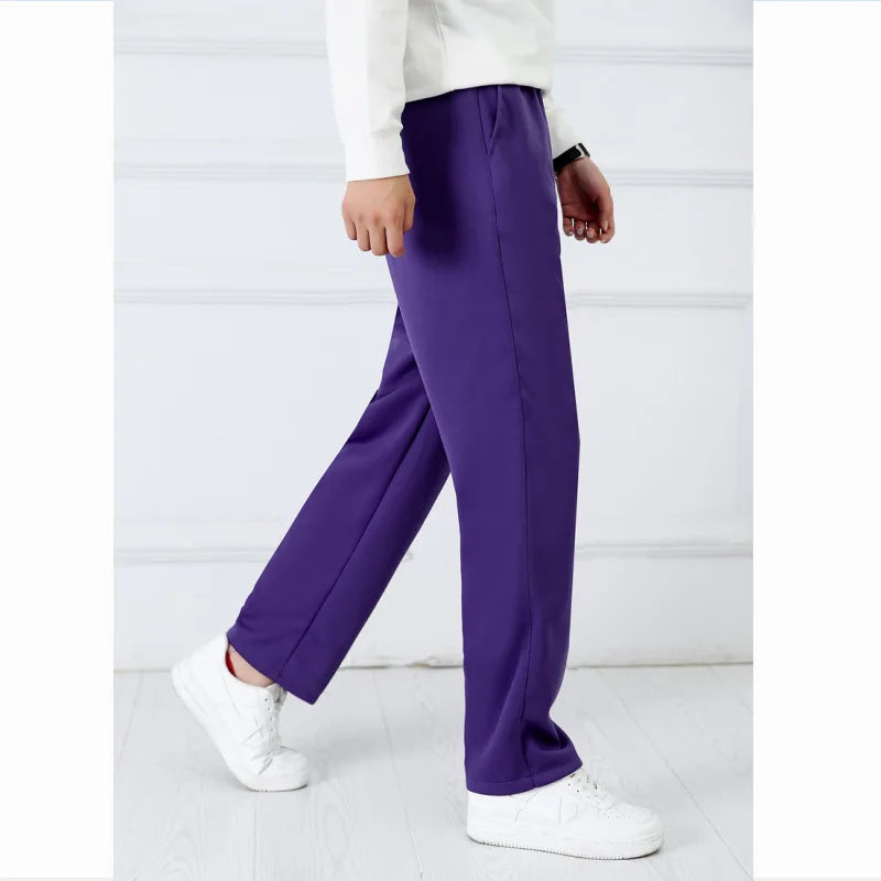 Purple Unisex New Track Pants Casual Sweatpants Mens Striped Bastic Trousers Straight Pants Joggers Simple Work Pants
