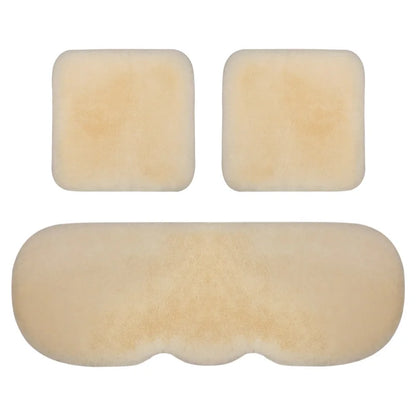 Car Seat Cover Cushion Winter Warm Plush Fluffy Car Seat Front Rear Wool Fur Capes Cushion Set Cotton Pad Car Interior