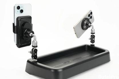 Double Car Phone Holder With Storage Box Base Magsafe Wireless Charger Phone Mount For Suzuki Jimny 2018-2024 2025 JB64 JB74