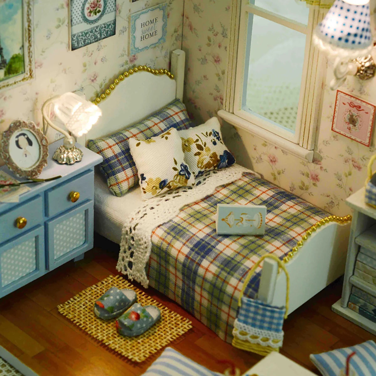 Miniature Bedroom Dollhouse Set 3D Puzzle Model DIY Handmade Toy Set, Room and Bedroom Decoration Girl Birthday Gift