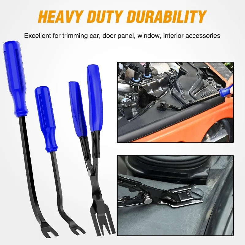 330PCS Trim Removal Tool Auto Push Pin Bumper Retainer Clip Set Fastener Terminal Remover Tool Adhesive Cable Clips Pry Kits