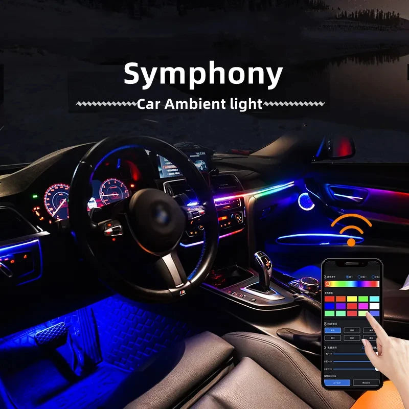 22 In 1 Car Ambient Lights RGB 64 Colors LED Interior For BMW F10 F11 F20 F30 G01 G02 G05 E36 E39 E60 E87 E90 E91 E92 X3 X4 X5