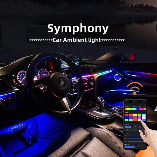22 In 1 Car Ambient Lights RGB 64 Colors LED Interior For BMW F10 F11 F20 F30 G01 G02 G05 E36 E39 E60 E87 E90 E91 E92 X3 X4 X5
