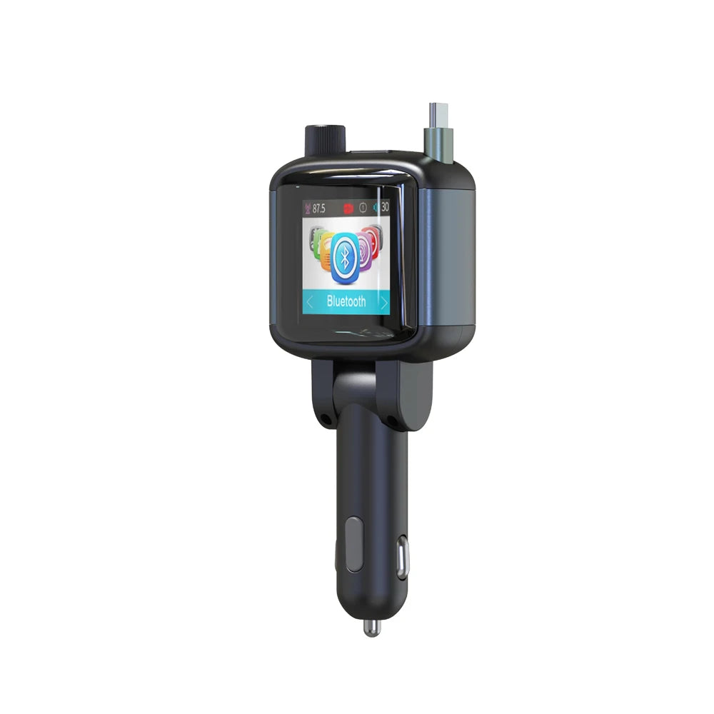 Color Screen Bluetooth FM Transmitter Car Charger 83W PD Fast Charger Car Radio with Mic For Wireless Hands Free Call MP3 Player