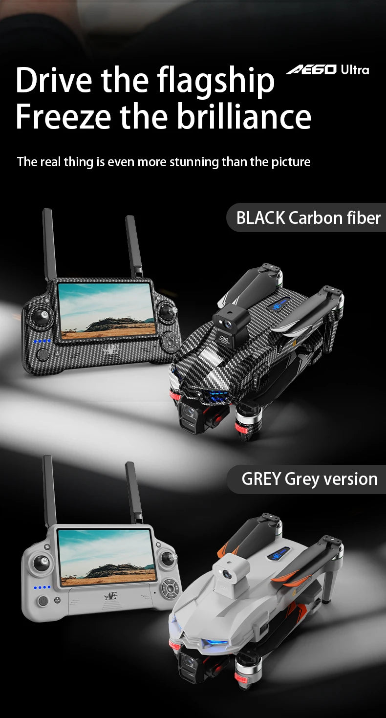 New AE60 Profesional GPS Drone With 8K Camera 3-Axis Gimbal 5G WiFi Brushless RC Quadcopter Screen Control Airdrop Security Dron