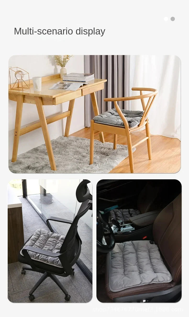 Adjustable Temperature Graphene Seat Cushion Car Winter Plush Seat Cushion 12V Universal Warm USB Electric Heating Seat Cushion