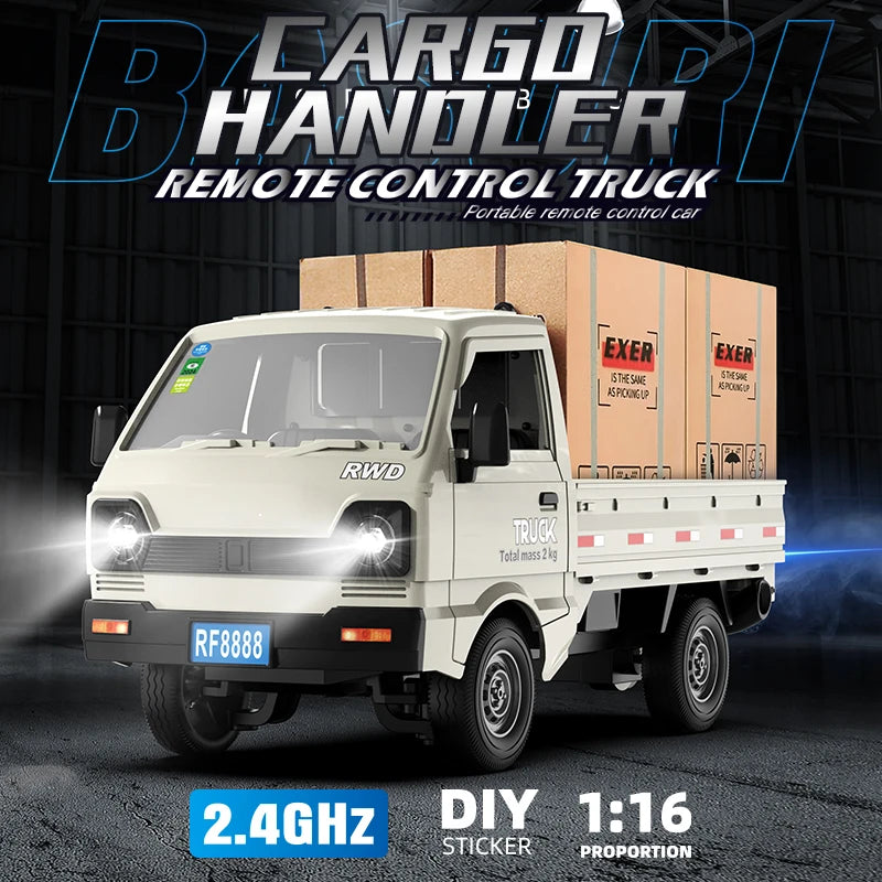 1:16/1:18 RC CAR Simulation With Spray Lights Drift Climbing Truck LED Light Haul Cargo Remote Control Electric Toys For Child