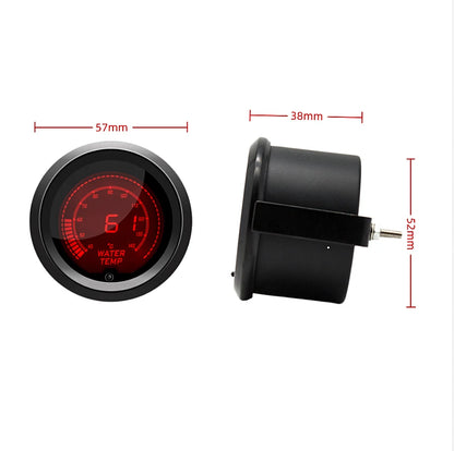 2'' 52mm Car Water Temp Gauge LCD Digital Display 40~140 ℃ With Water Temp Sensor Water Temp Joint Pipe Sensor Adapter 1/8NPT