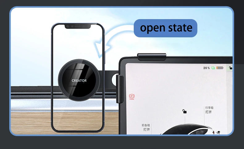 For Tesla Model 3 X Y S BYD Center Control Display Slide Rail Phone Holder Magnetic Car Phone Holder for iPhone 15 14 13 12