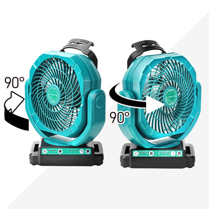 Cordless Oscillating Fan for Makita 18V Battery, 3-Speed Jobsite Industrial Camping Fan(Battery not Included)