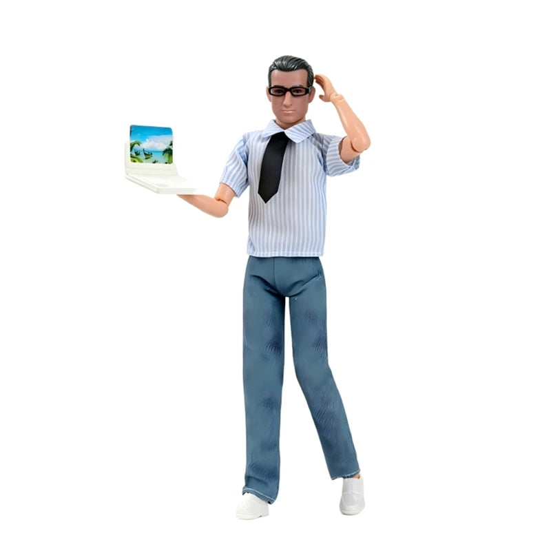 11.5‘’ Male Doll 22 Joint Movable Man Doll Fashion Photographer Boss CEO Play Toy For Children DIY Game Girl' Birthday Present
