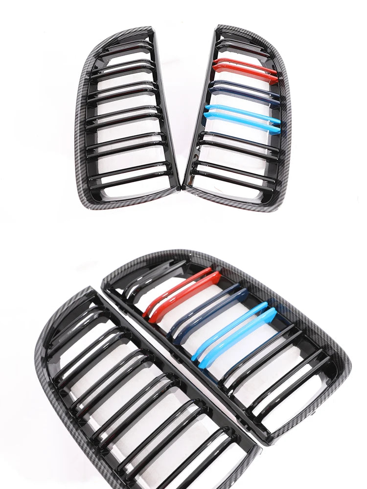 Carbon Fiber Chrome M Color Chrome Gloss Matte Black Grille Kidney Grill For BMW 3 Series E90 E91 Pre-Facelift 2005-2008 320 330
