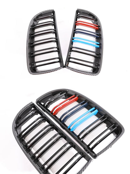 Carbon Fiber Chrome M Color Chrome Gloss Matte Black Grille Kidney Grill For BMW 3 Series E90 E91 Pre-Facelift 2005-2008 320 330