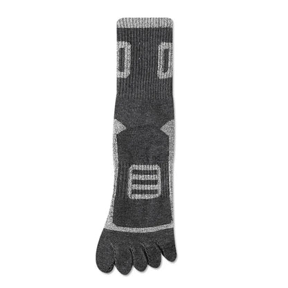 6 Pairs Man High Quality Cotton Sports Running Crew Socks Fleece Toe Socks Men Autumn Winter Warm Five Finger Socks