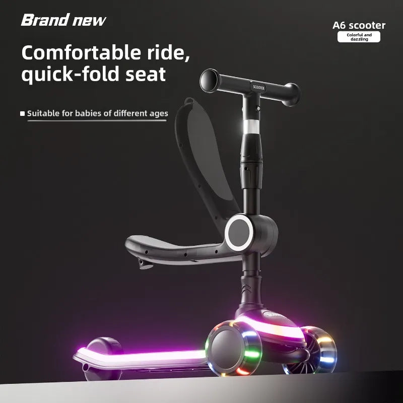 3-in-1 children's scooter with a wider thicker deck safety suitable for both boys and girls helping to develop children balance