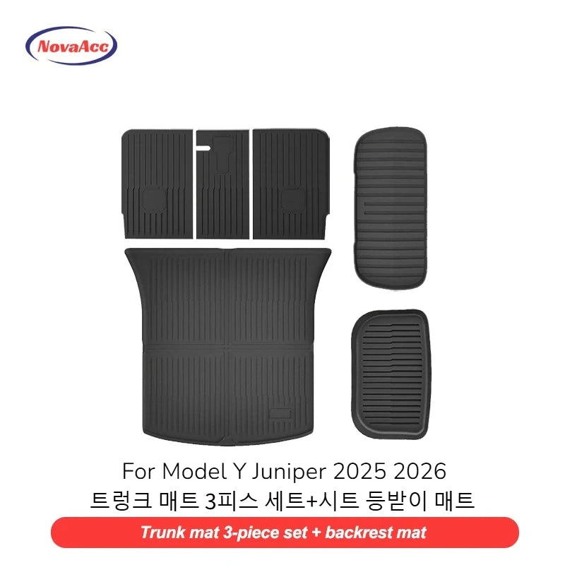 NovaAcc for Tesla Model Y Juniper 2025 2026 Model 3 Highland Floor Mats Trunk Mats Cargo Liners TPE All Weather Water Proof