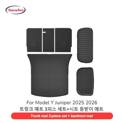 NovaAcc for Tesla Model Y Juniper 2025 2026 Model 3 Highland Floor Mats Trunk Mats Cargo Liners TPE All Weather Water Proof