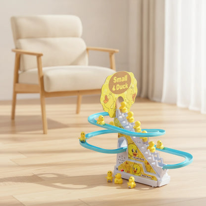 Electric Duck Climbing Stairs Toy Interactive Duck Climbing Stairs Toy Playset Flashing Funny for Toddlers, Playroom, Home