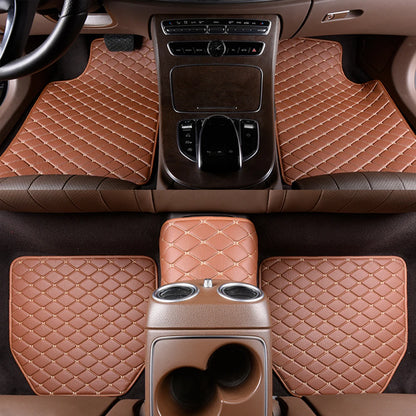 5Pcs Set Universal Car Floor Mats PU Leather Waterproof Auto Foot Pad Protector Automobile Interior Carpet Accessories Interior