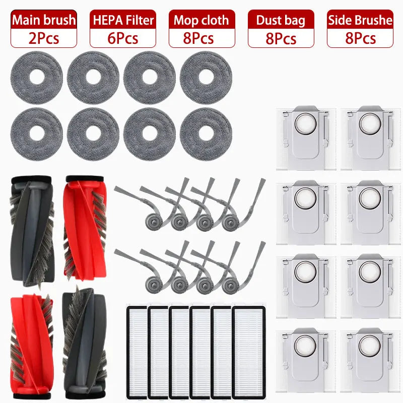 Fit For (Roborock Qrevo Edge / EdgeC / Edge S5A / 5V1 / Curv) Vacuum Parts Main Roller Side Brush Hepa Filter Mop Cloth Dust Bag