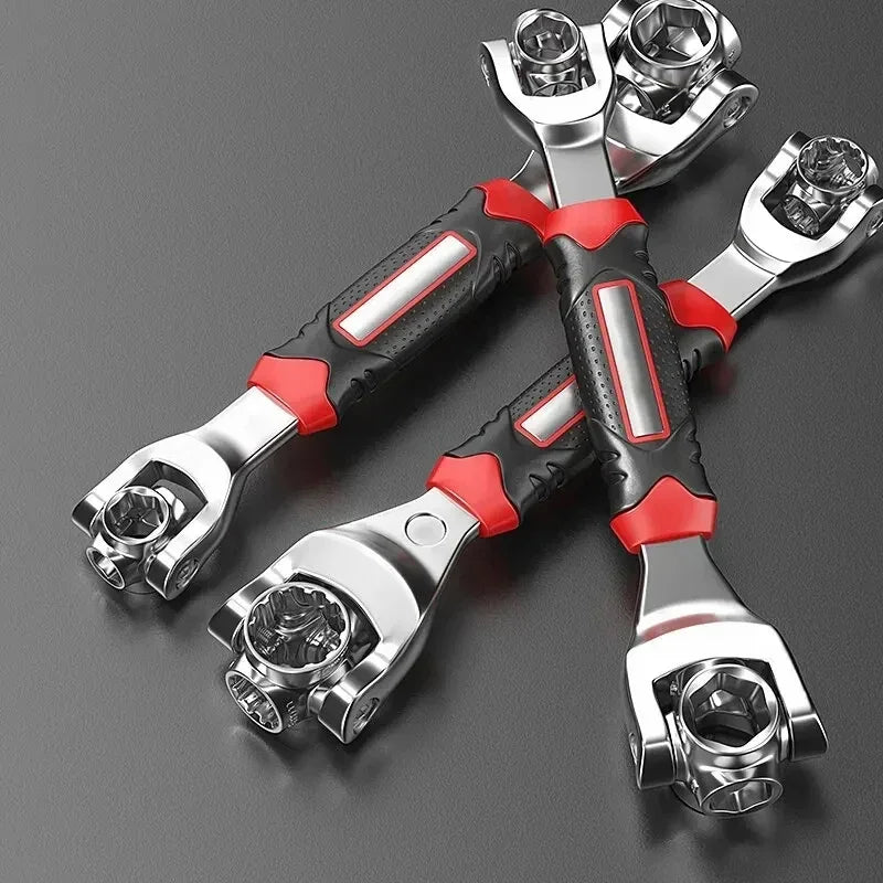 52 in 1 Tools Socket Works Universal Ratchet Spline Bolts Sleeve Rotation Hand Tools 360 Degree Multipurpose Tiger Wrench Tools