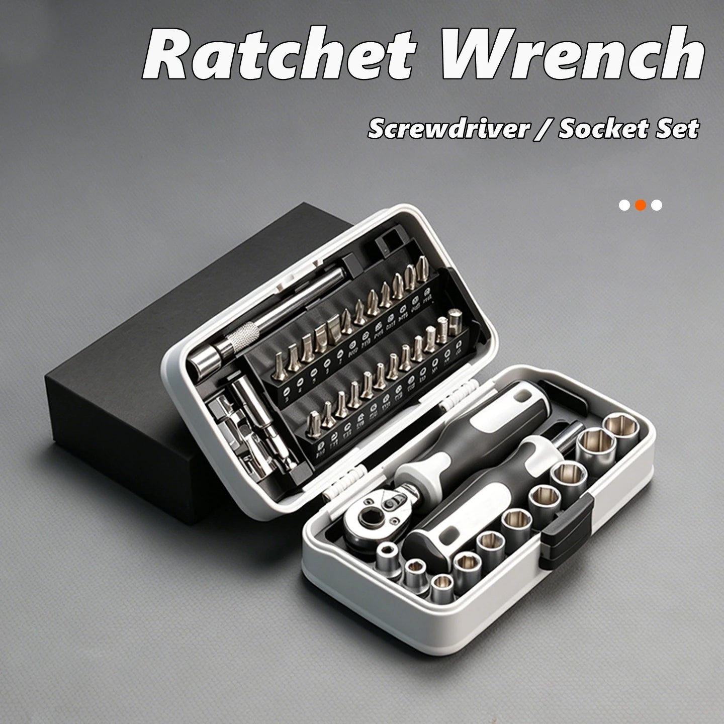 Socket Ratchet Wrench Set,Ratcheting Screwdriver Set,Ratchet Socket Bit Set CR-V Steel Multi-Function Repair Kit for Maintenance