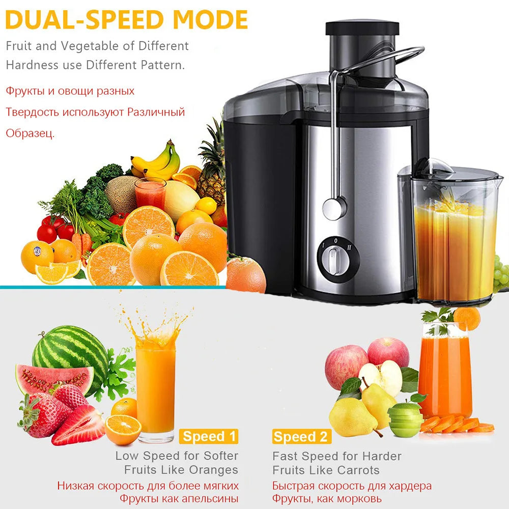 Juicer centrifugal Household large caliber electric juice machine residue separation vegetable Juicer EU UK