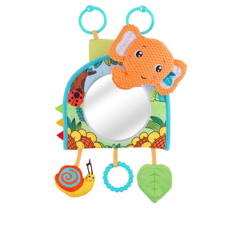 Baby Mirror Car Seat Toys Rear Teether and Crinkle Pape Fun Travel Infant  Tummy Time Toys Babies Carseat Toy for Newborns Gifts
