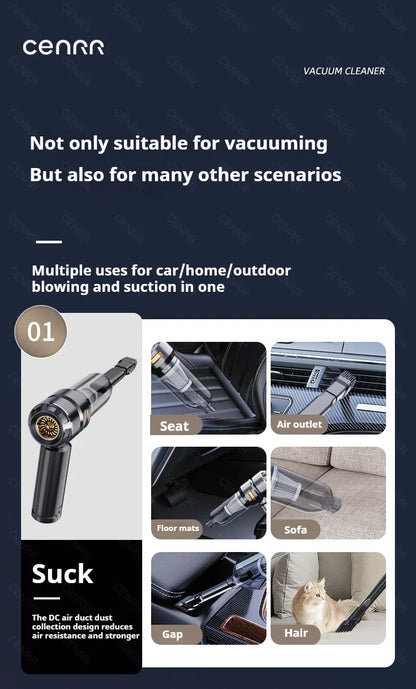 CENRR Car Vacuum Cleaner 998000PA Handheld Wireless Powerful Portable Vacuum Cleaner Home Appliance Cleaning Machine Car Cleaner
