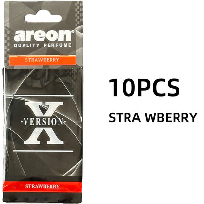 areon 5/20pcs STRA WBERRY Scent Car Air Freshener, Natural Tea-Scented Paper, Car-Mounted Hanging Type, Car Interior Accessories