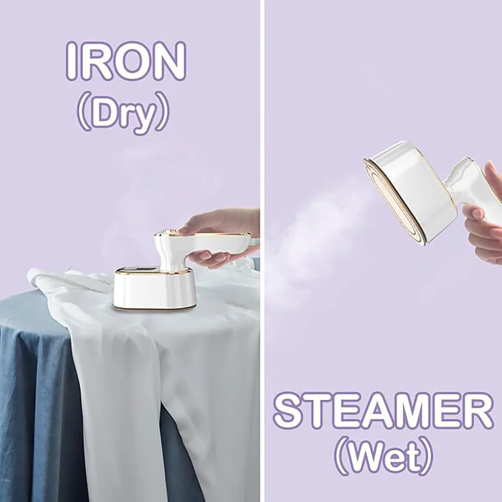 Portable Mini Steam Iron Handheld Garment Steamer Fast Heating Dry Wet Ironing Machine Travel Clothes Steamer Rotating Handle