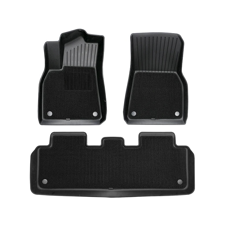 6PCS Floor Mats for Tesla Model Y highlad3 Double Layer 3D TPE Menis Carpet Velvet Waterproof Washable Two Layers Car Floor Pads