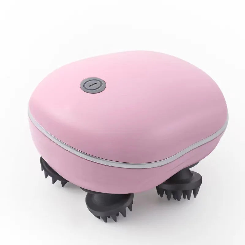 Rechargeable Waterproof Electric Scalp Massager Handheld Head Massager with 4 Massage Claws for Stress Relax Body Neck Back Pet