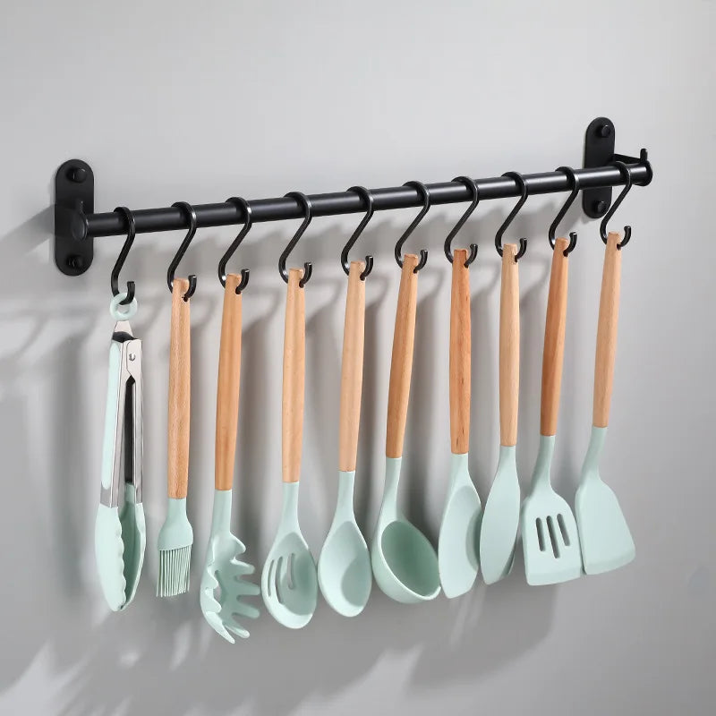 Kitchen Organizer Hooks Wall Hangers Rack Aluminum for Kitchen Utensils Knife Holder Cutting Board Spoon Lid Storage Accessories