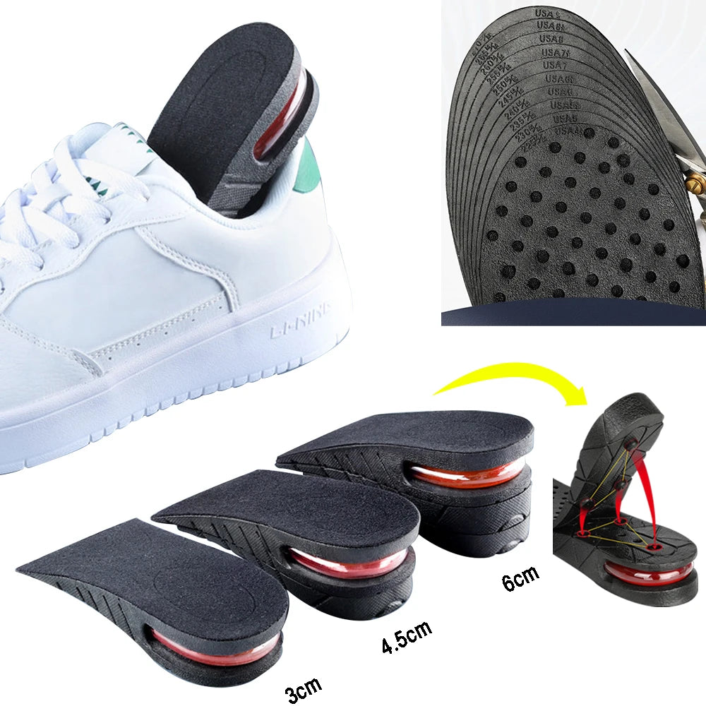 Height Increase Insoles Men Women Elevator Shoes Cushion Unisex Sneakers Heel Lifting Insert Heighten Half Insoles  Accessories