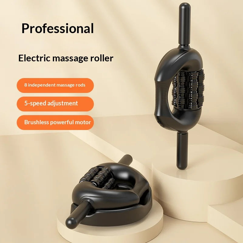 Rechargeable Electric Percussive Massager 5-Speed Powerful Deep Tissue Rolling Stick for Body Muscle Recovery And Fatigue Relief