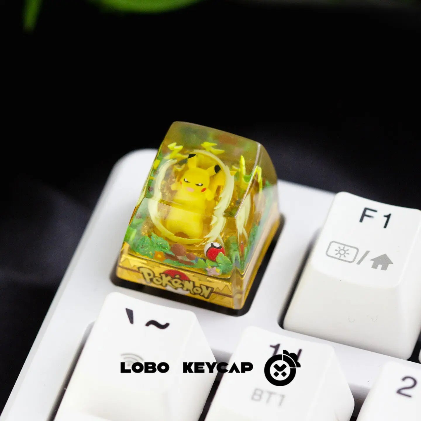 Pokemon Pikachu Transparent Esc Keycap Keyboard Accessories Anime Cute Resin Shrink Drip Glue handmade Keycaps Anime Fans Gift