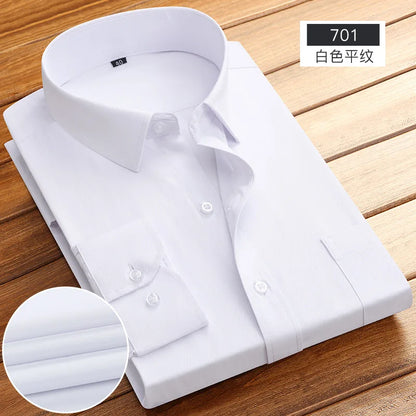Men's Striped Long Sleeve Shirts 2026 Autumn Anti-wrinkle Business Shirt Fashion Casual Comfortable Breathe Slim Fit Shirts
