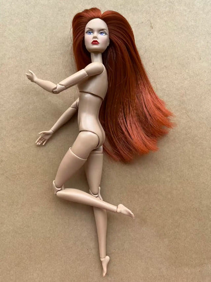 Poppy Good Makeup Head With Beige Yoga Slim Doll Body 1/6 Doll Figures Collective Toys Colorful Hair Doll Heads