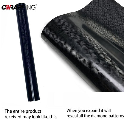 Carbon Fiber Sticker High Gloss Honeycomb Vinyl Wrap Film Waterproof Adhesive Auto Body Decoration Decal Tunning Car Accessories