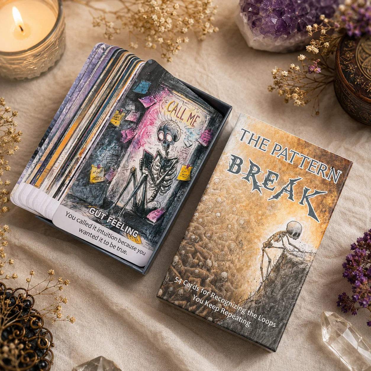 54 Card Deck, 13x8 Cm Oracle Cards, The Pattern Break Card Game, Explore Repeating Cycles, Self-Discovery Playing Cards