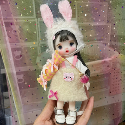Original Bjd Diy Dress Up Doll 1/8 Joint Mobility Fashion Princess Doll 3d True Eye Girl.S Birthday Full Set Accessories Gift