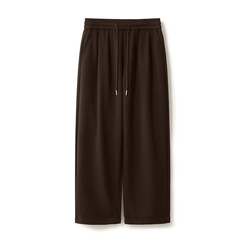 100% Merino Wool Men's Wide Leg Trousers Warm Soft Solid Color Auutumn Winter Casual Fashion Versatile Thickened Pant Men's Pant